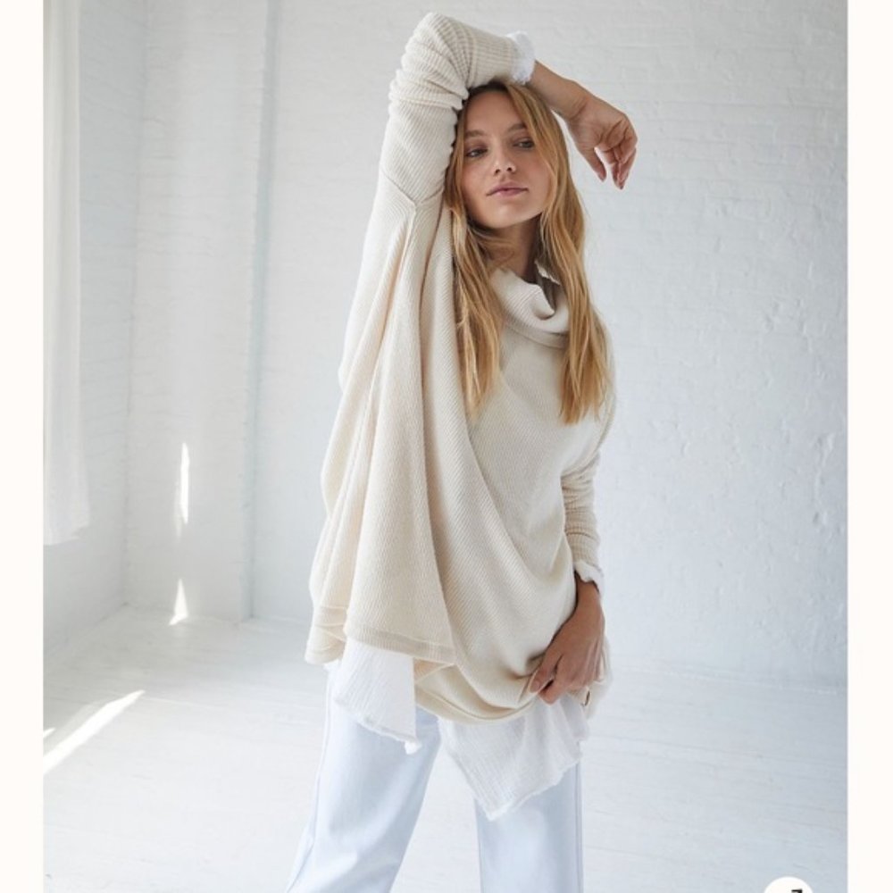 NWT Free People The Rosa Ribbed Long Sleeve
